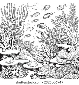 Coral Reef ,Magical coloring book with fairy tale animals. Color enchanting creatures like Griffins , Phoenix, Dragon and mermaids. Let your imagination roam.