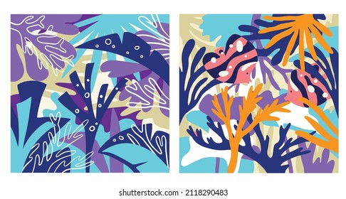 coral reef for pattern. vector tropical pattern with corals. Perfect for wallpapers, web page backgrounds, surface textures, textile.