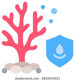 Coral Reef Protection simple and clear vector icon illustration to essential idea or function