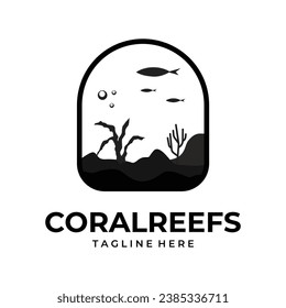 coral reef silhouette logo vector template vector illustration design