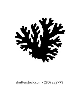 Coral reef silhouette on white background