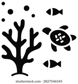 Coral Reef simple and clear vector icon illustration to essential idea or function