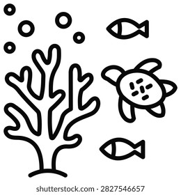 Coral Reef simple and clear vector icon illustration to essential idea or function