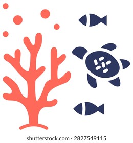 Coral Reef simple and clear vector icon illustration to essential idea or function