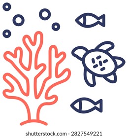 Coral Reef simple and clear vector icon illustration to essential idea or function