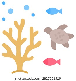 Coral Reef simple and clear vector icon illustration to essential idea or function