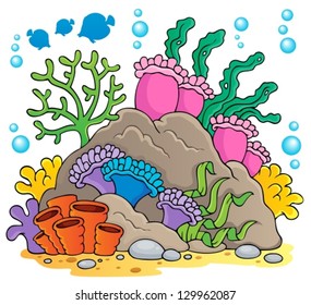 Coral reef theme image 1 - vector illustration.