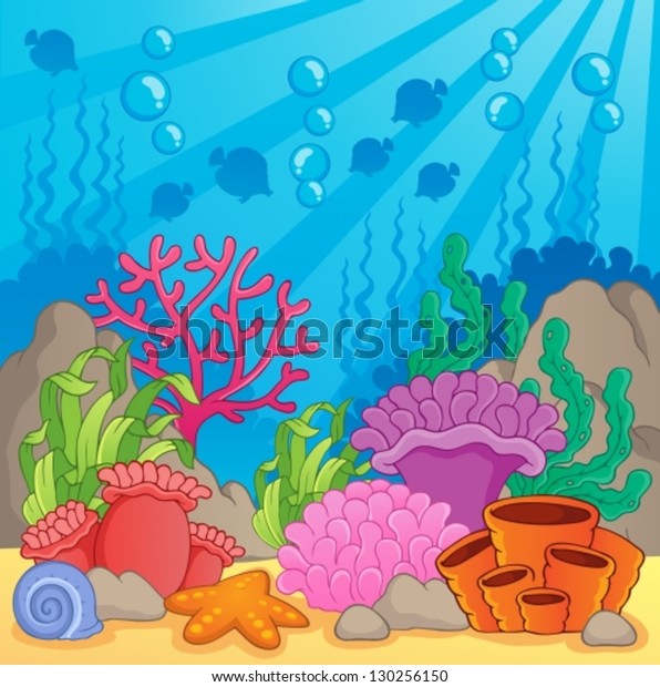 Coral Reef Theme Image 3 Vector Stock Vector (Royalty Free) 130256150