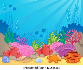 Coral reef theme image 4 - vector illustration.