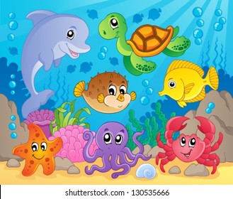 Coral reef theme image 5 - vector illustration.