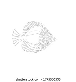  coral reef tropical fish set vector illustration.