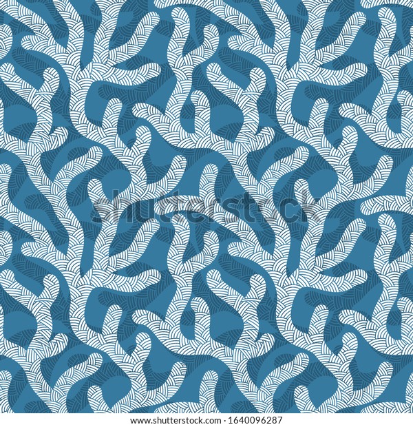 Coral Reef Underwater Plans Doodle Seamless Stock Vector Royalty Free Shutterstock