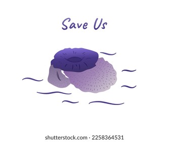 coral reef vector for global warming campaign