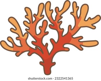 Coral reef vector illlustration for decoration on ocean, summer holiday and marine life concept.