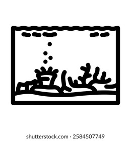 coral reef world ocean line icon vector. coral reef world ocean sign. isolated contour symbol black illustration