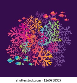 Coral Reefs Color Vector Illustration Marine Stock Vector (Royalty Free ...