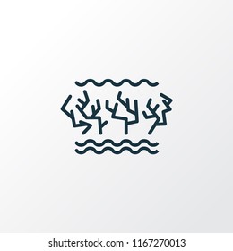 Coral reefs icon line symbol. Premium quality isolated algae element in trendy style.