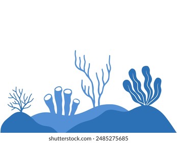 Coral Reefs Line Art Background Illustration