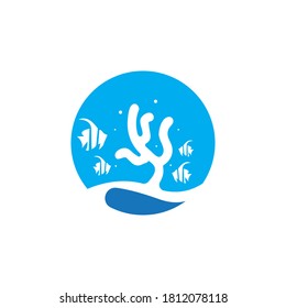 Coral reefs logo design vector illustration