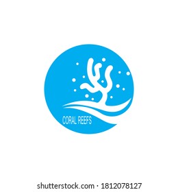 Coral reefs logo design vector illustration