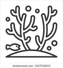 Coral Reefs Outline Icon Vector Illustration