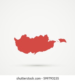 Coral Republic Cyprus Map Illustration