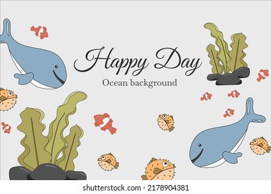 coral sea animals cartoon background