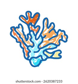 coral sea beach summer doodle icon sketch vector. coral sea beach summer sign. isolated symbol illustration