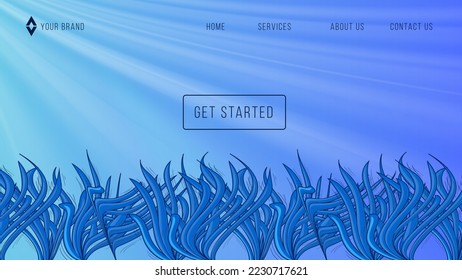 Coral Sea Under Water Web Design Abstract Background Lemonade EPS 10 Vector For Website, Landing Page, Home Page, Web Page, Web Template
