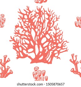 Padrão sem emenda de coral. Excelente para impressão, tecido, têxtil, fabricação, papéis de parede