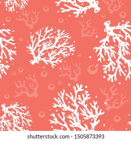 Coral seamless pattern. Great for printing, fabric, textile, manufacturing, wallpapers