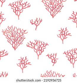 Coral seamless pattern. Vector illustration