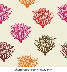 coral seamless pattern vector illustration