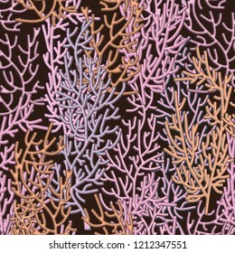 Coral. Seamless vector wallpaper
