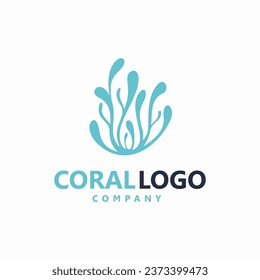 Coral and seaweed logo design concept, Neuron creative symbol logo template