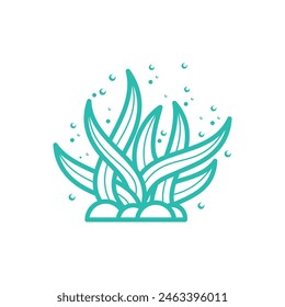 Coral seaweed logo design icon vector template