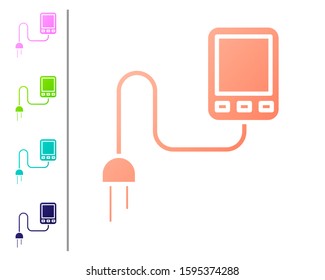 Coral Sensor icon isolated on white background. Set color icons. Vector Illustration