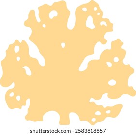 Coral shaped design element in light orange color with irregular edges and holes, perfect for adding a touch of marine life to various design projects