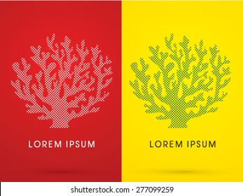 Coral sign graphic vector. Designed using dot and square.