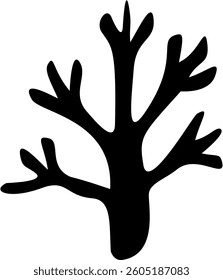Coral Silhouette Black Color under the sea illustration
