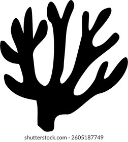 Coral Silhouette Black Color under the sea illustration