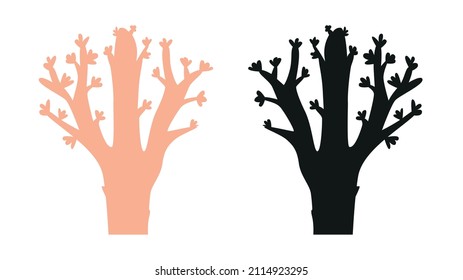 Coral silhouette for the ocean floor icon or logo