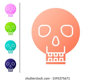 Coral Skull icon isolated on white background. Happy Halloween party. Set color icons. Vector Illustration