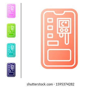 Coral Smart control farming system mobile application icon isolated on white background. Set color icons. Vector Illustration