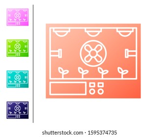 Coral Smart farming technology - farm automation system icon isolated on white background. Set color icons. Vector Illustration