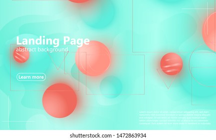Coral soft design. Landing page. Website template. Abstract background. Web design landing page. Vector illustration.