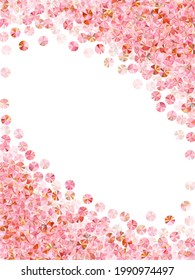Coral spangles confetti placer vector background. Rhythmic gymnastics dress sequins background. Metallic sparkling bead particles party decoration. Theater costume paillettes.