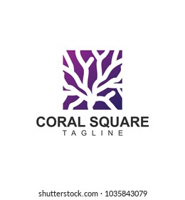 Coral Square Logo Vector Design