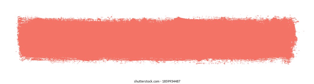  Coral Strip Paint .Red Stripe On White Background.Roller Brushes With Colors Paint For Text . Banner - Vector.