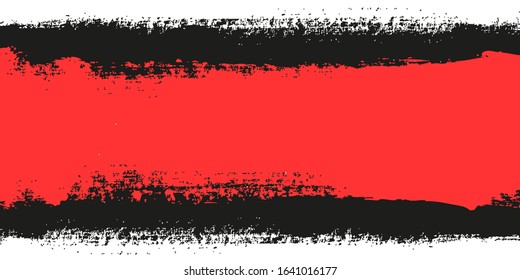  Coral strip paint .Roller brushes with colors paint for text .Horizontal banner template for advertising - Vector .